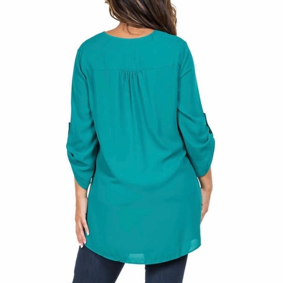 Fever Womens’ V Neck Crepe Blouse - Picture 3 of 4